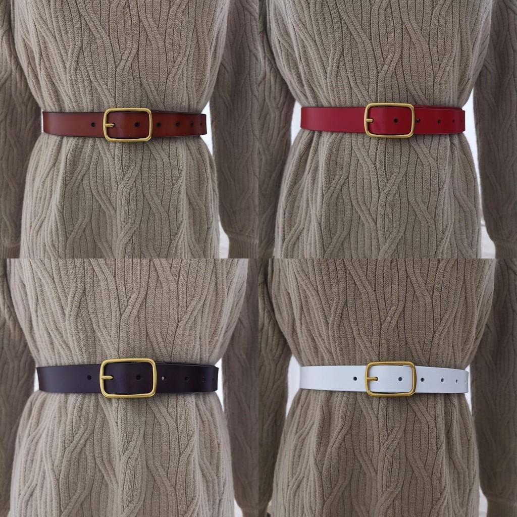 Style Pure Leather Belt For Women With Metal Pin Buckle For Jeans And Pants
