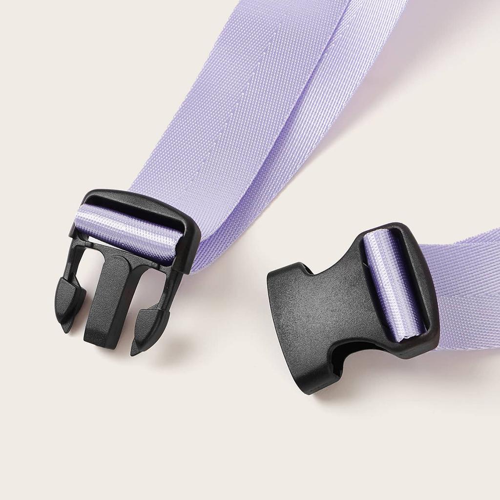 New Buckle Black Purple Adjustable Webbing Adjustable Belt Ins Versatile Sweet Women's Belt
