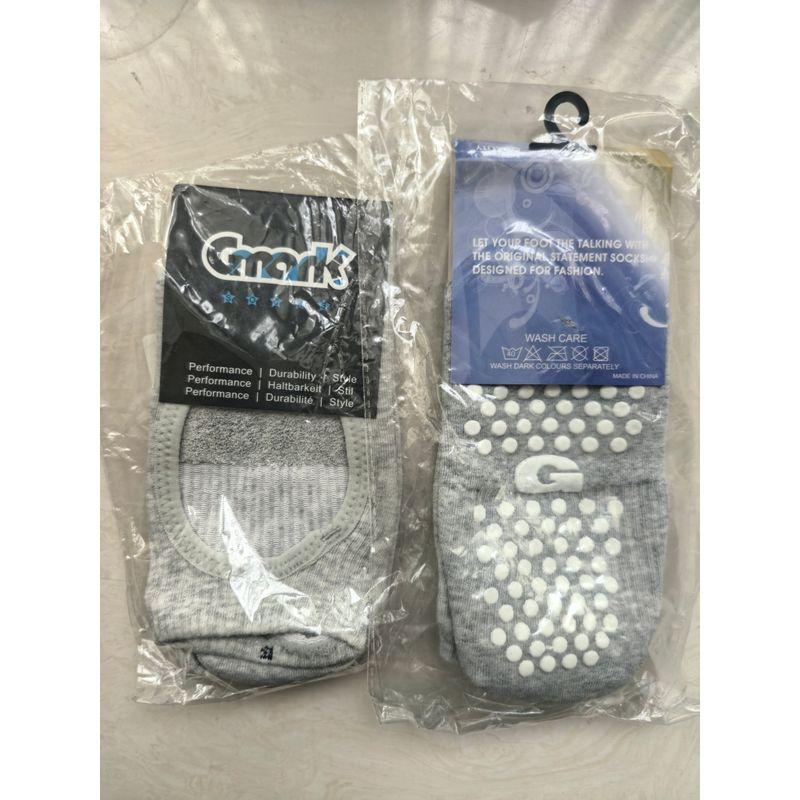 

4/3 Export Yoga Pilates Cotton Socks Non Slip Heel Long Micro Dyed 2 Pairs One Set 1 pair of socks