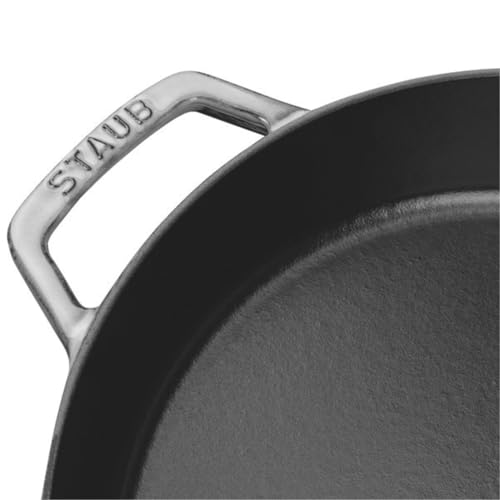 STAUB Double Handle Frying Pan, Gray, 20cm, Cast Iron, Enamel, Induction Compatible, Officially Sold In Japan, 40511-660