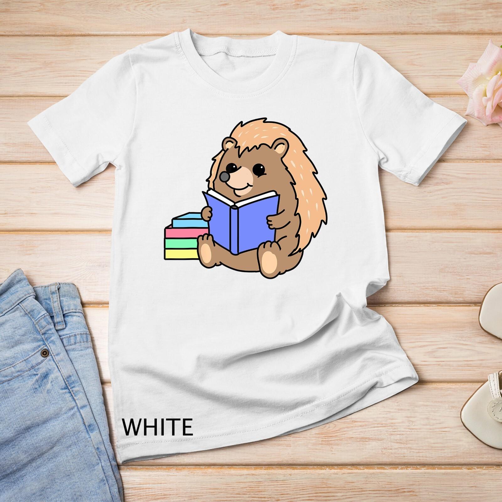 Hedgehog Reading Book For Librarian Unisex T-Shirt Mens Womens Tees Top S