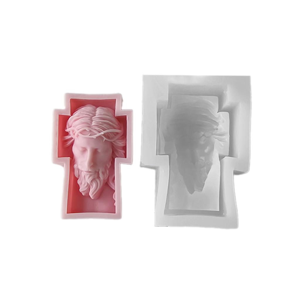 Kreuze Skulptur Kerze Silikonform Menschliches Porträt Abstrakt Duftkerze Gips Harzform Handgefertigte Basteldekorationen