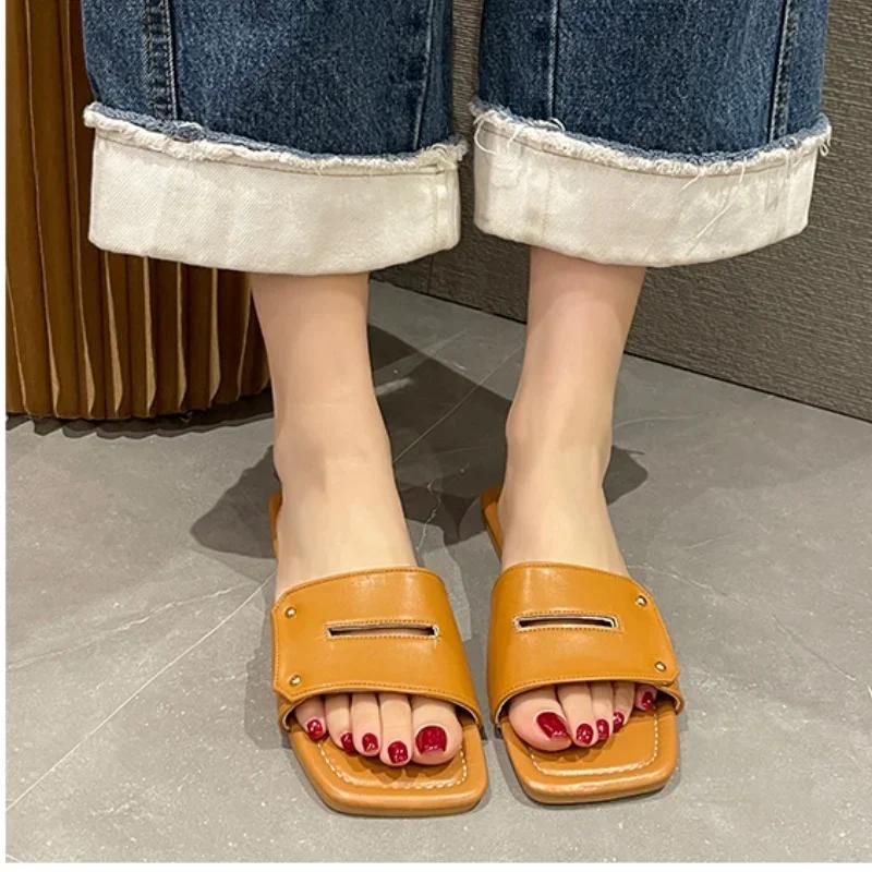 Slippers for Women Summer New Elegant Style Flip Flops  Fashionable All-match Flat Sandals Outdoor Beach