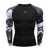 Herren Sport Fitness Langarm Kompressionsshirt Stretch Schnelltrocknend Atmungsaktiv Trainings Oberteil für Laufen Basketball