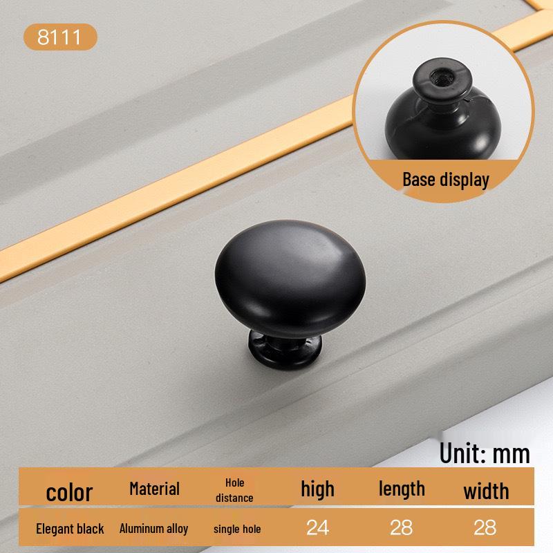 Modern Gold & Black Oval Cabinet Door Handle