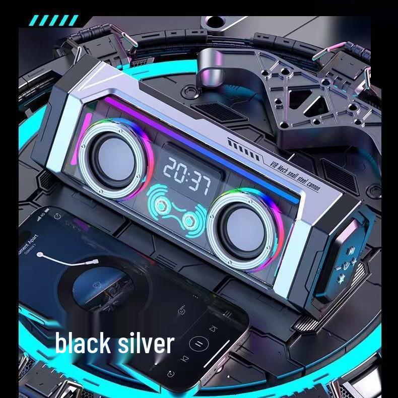 V18 Mecha Speaker: Portable Little Steel Cannon with HIFI Sound, Extended Battery, Heavy Bass, and Colorful Design.
