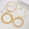 4Pcs Gold Geometric Bracelet Set For Women Minimalist Open Cuff Bangle Cuban Link Beaded Bracelets Trendy Stackable Jewelry Gift