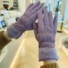 Skiing Winter Plush Gloves Thicken Heart Embroidery Gloves Fashion   Girls