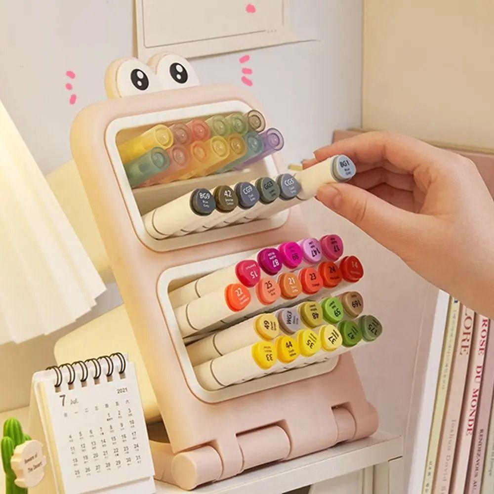 Removable Desktop Slanting Organizer Large Capacity Slanted Pen Holder Art Supply Storage