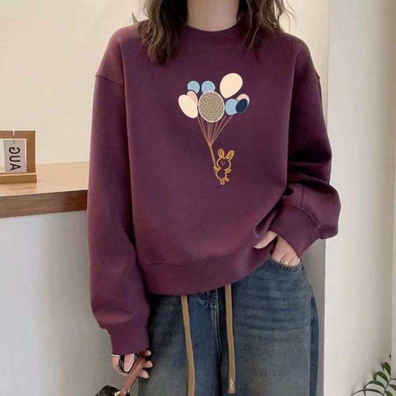Spring and Autumn Pure Cotton High-waisted Short Sweatshirt for Women Korean Style Long-sleeved Loose Versatile Thin Top
