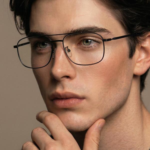 Adije Tiran Black La1052 Eyeglass Frame Double Bridge Titanium