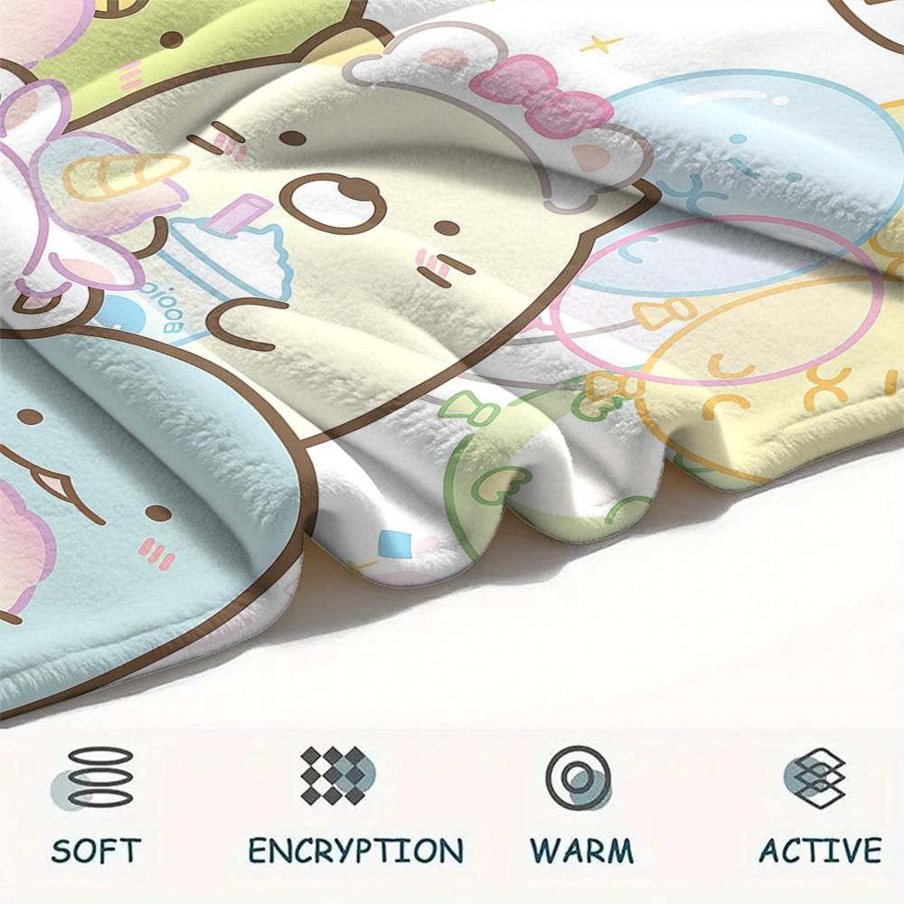 Sumikko Gurashi Flannel Blanket, High quality Comfortable for All Seasons, Home Decor, Warmth and Comfort