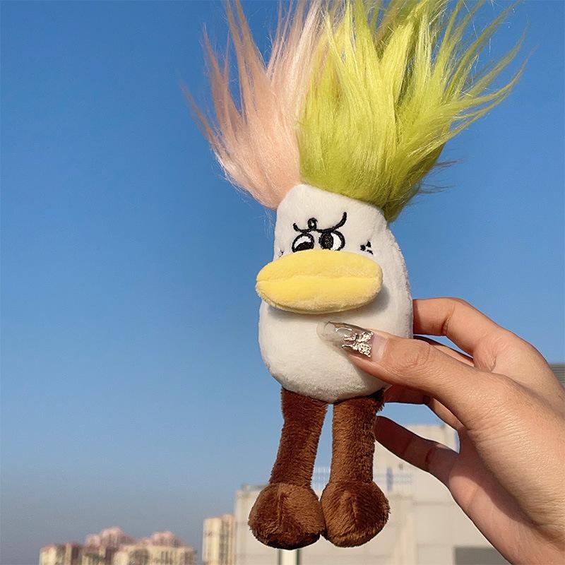 New Ugly Cute Funny Fried Vegetable Keychain Large Intestine Mouth Doll Bag Pendant Holiday Gift