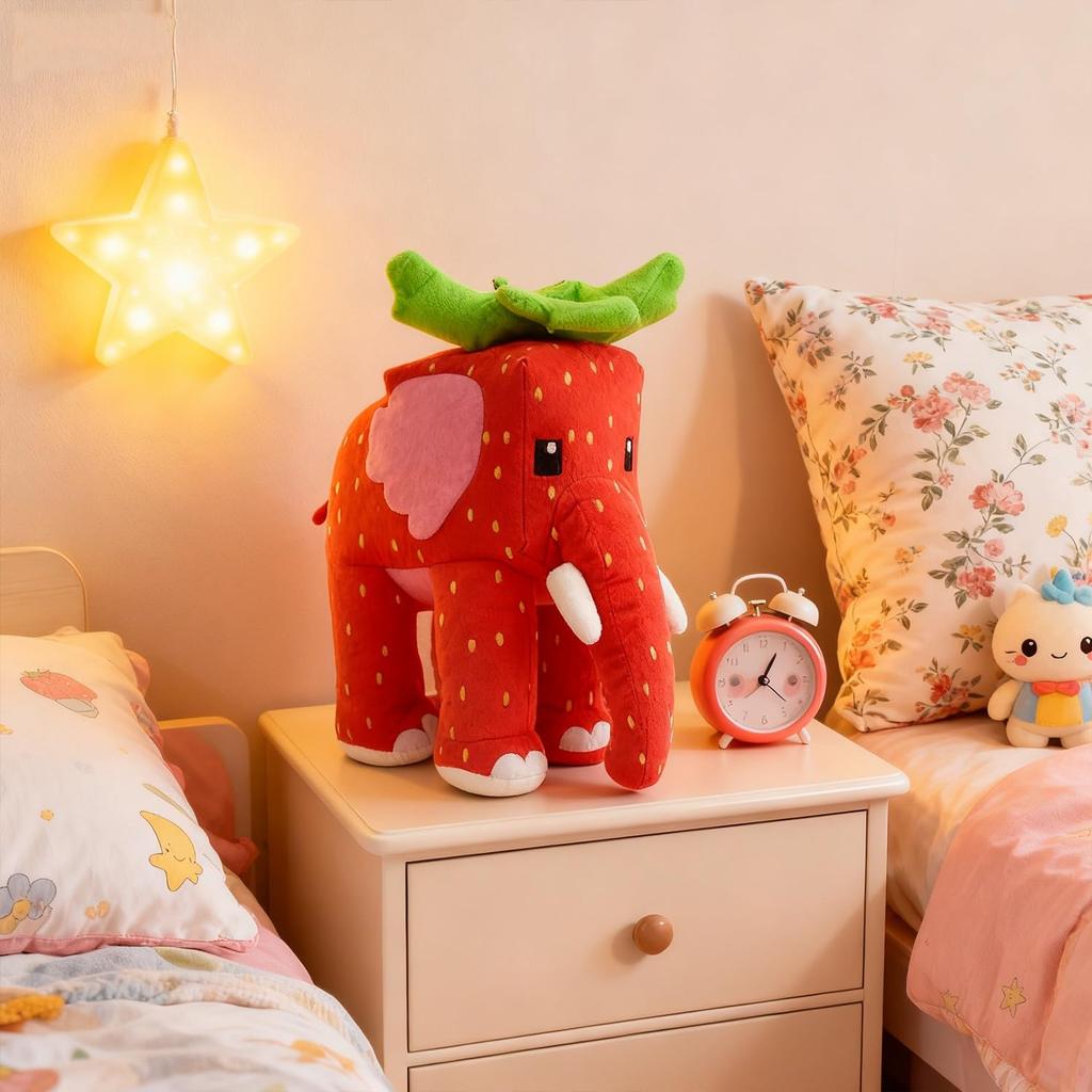 Steal Brainrot Figure, Steal Brainrot Plush Strawberry Elephant, Cushion Pillow Bed Pillow (D)