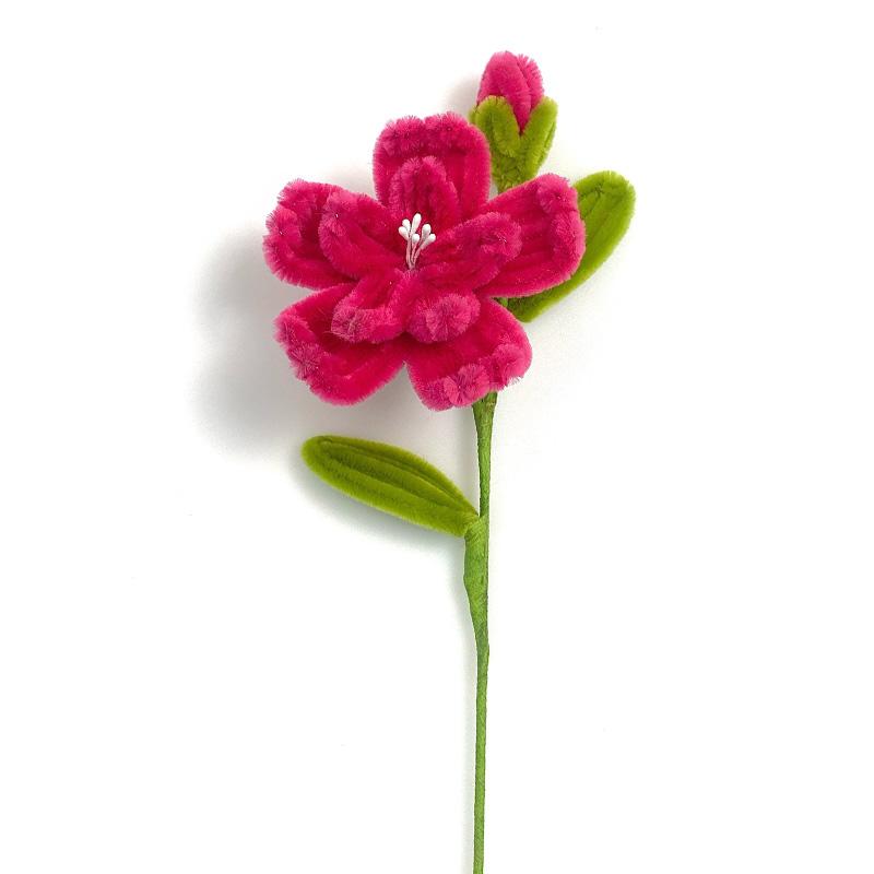 

1PC Camellia Flower Handmade Home Decor 35*5cm Pipe Cleaner Creative Gift Woven Bouquet Finished Flowers