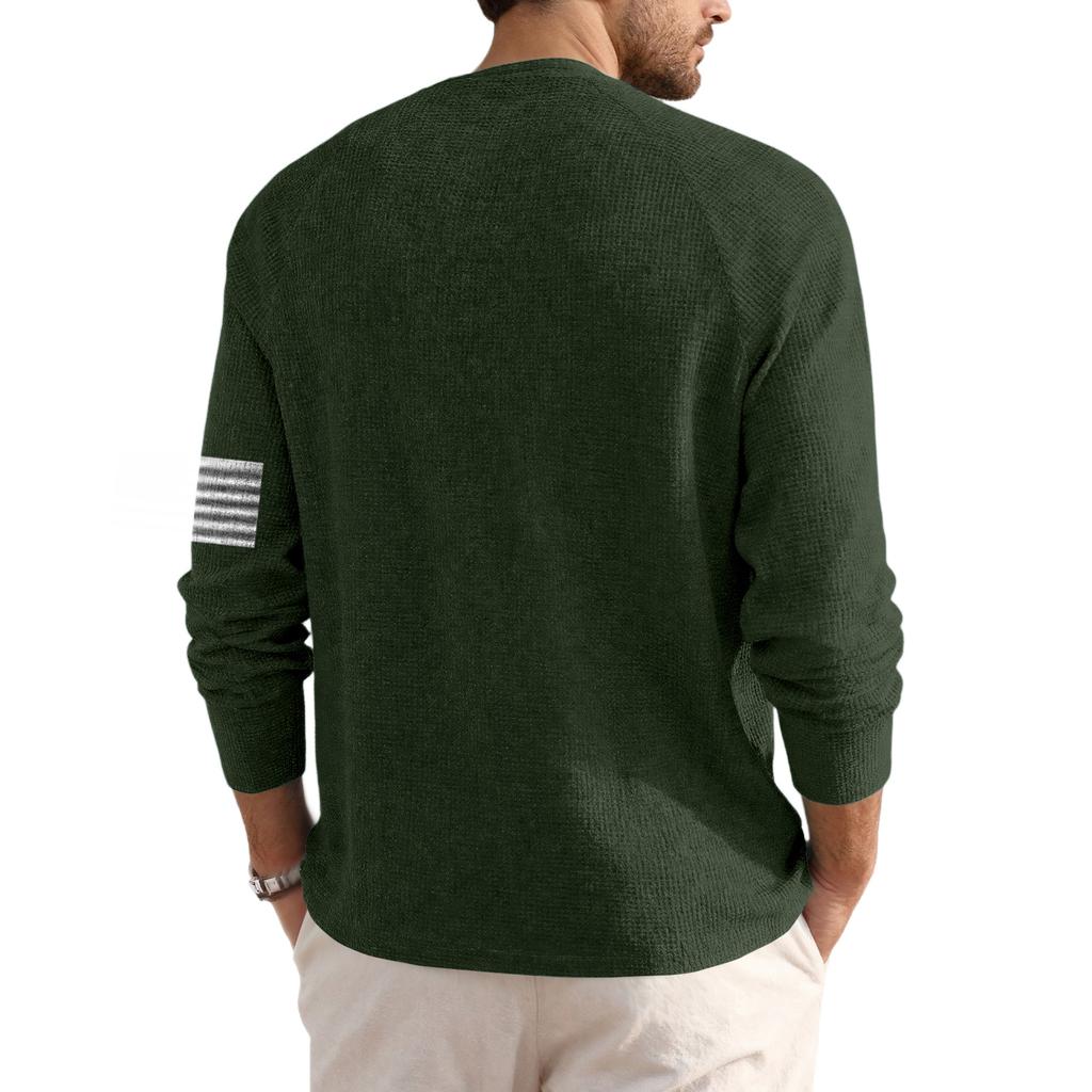 Men's Loose Casual Button Down Collar Long Sleeve Top