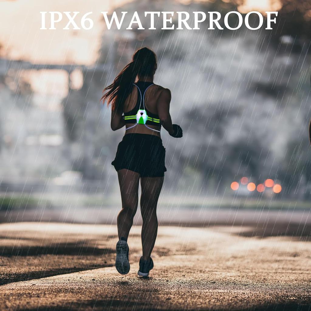Led Reflective Running Vest Light, Running Vest for Men/Women Runner, Cycling, Walking, Reflective Running Gear with Front Light
