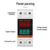 Din Rail LED Dual Display AC Voltmeter Ammeter Electricity Meter AC60-500V AC0.00-99.9A Voltage Current Monitor Volts Amps Relay