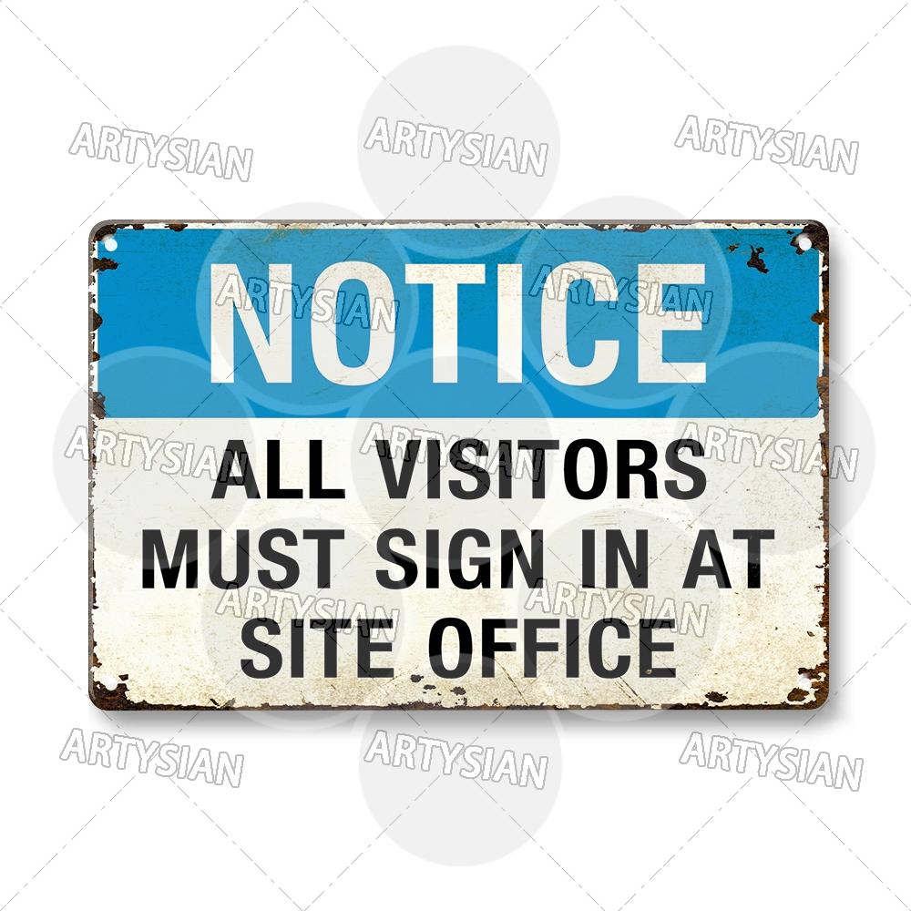 Workplace Warning Metal Sign PPE Plaque Restricted Area Safety Notice Workers Overhead Workplace Rules Construction Site Poster