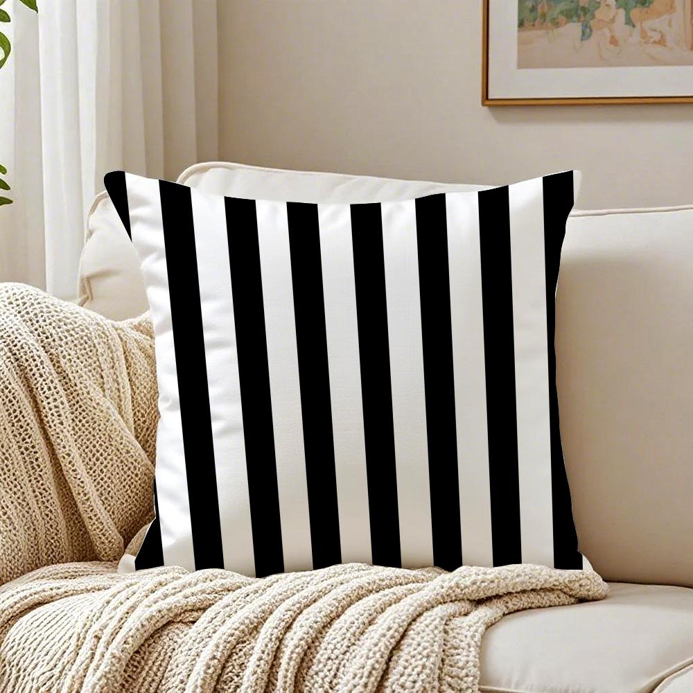 Minimalist Black and White Geometric Lines Cushion Cover Pillowcase Antidustmite Living Room Sofa Decor Cushion Room