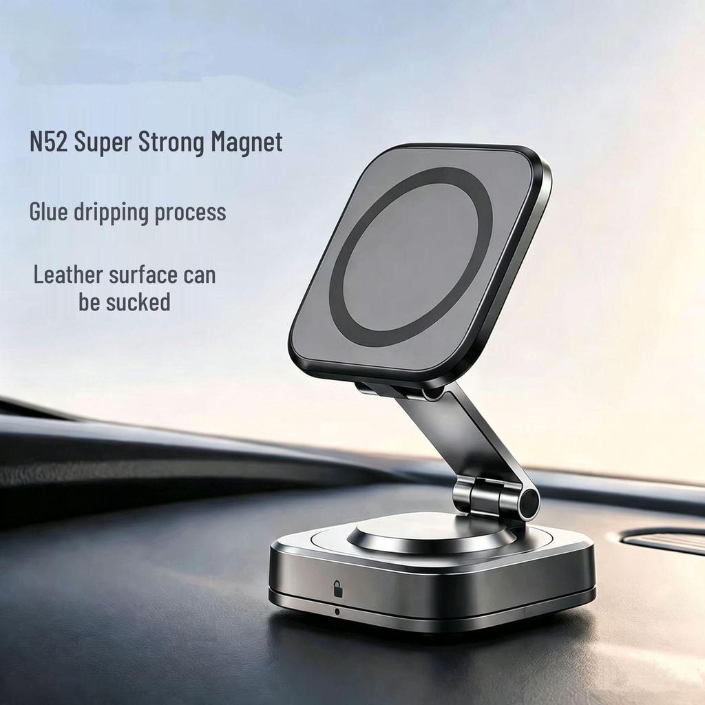 Adjustable Magnetic Car Phone Holder with Double Suction