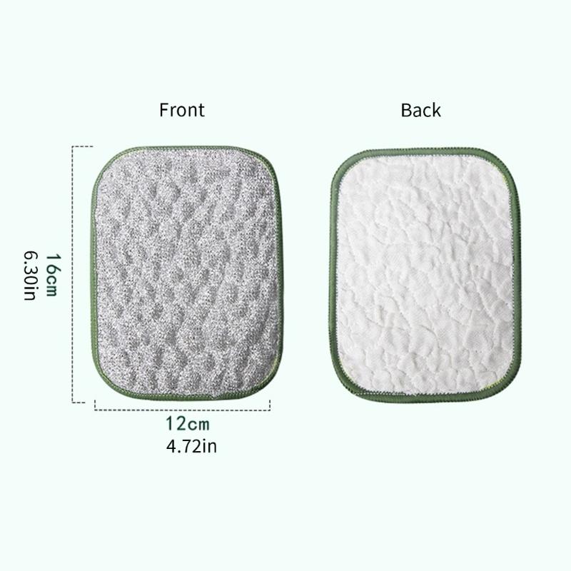 10PCS Reusable Dish Cleaning Cloth AntiScratch Oil Resistant Double Sided Scrubber for Kitchen Utensil Cookware