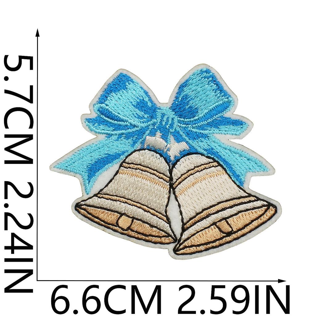 Christmas Theme Embroidery Cloth Sticker Bag Clothes Decoration Snowflake Bell Patch Sticker Gift Computer Embroidery Stamp Ironing