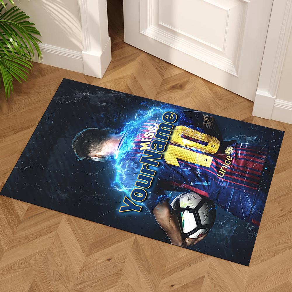 Messi Customizable Name Area Rug Suitable for Bedrooms Kitchen Decorate Room Living Rooms Anti-slip Rug Decorate Offices Spiritual Gift