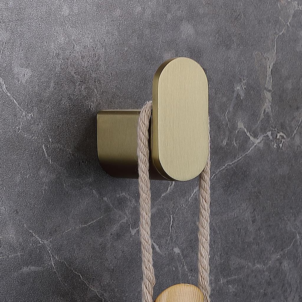 Brushed Gold Bathroom Towel Rack and Shelf Set