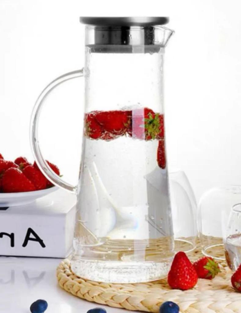 1500ml Transparent Heat-Resistant Glass Pitcher - Hot/Cold Water, Juice & Beverage Container, Easy Clean
