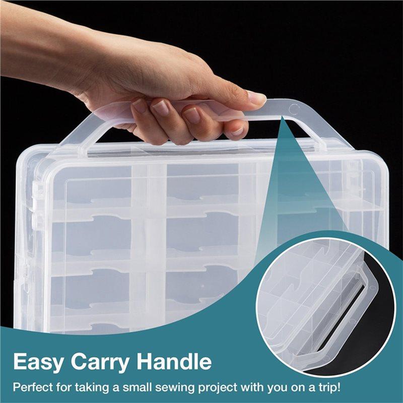 Sewing Organizer 46 Double-Sided Grids, For Embroidery Floss Thread Spool Storage Box, For Jewelry