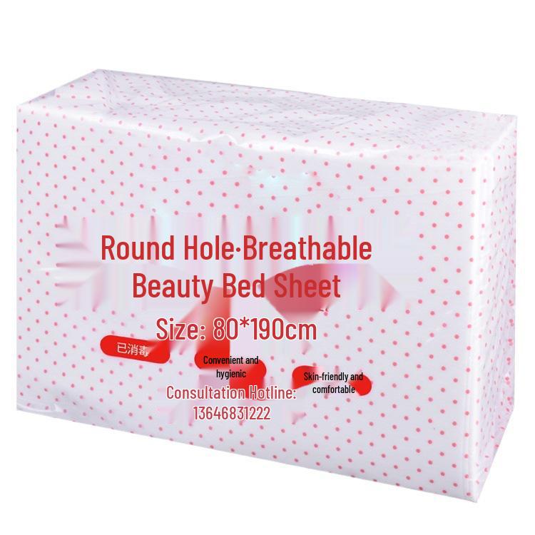 Einweg-Vlies-Bettlaken - Atmungsaktiv, 100 Stück mit Loch, Ölbeständig, Perfekt für Kosmetikstudios oder Massageliegen