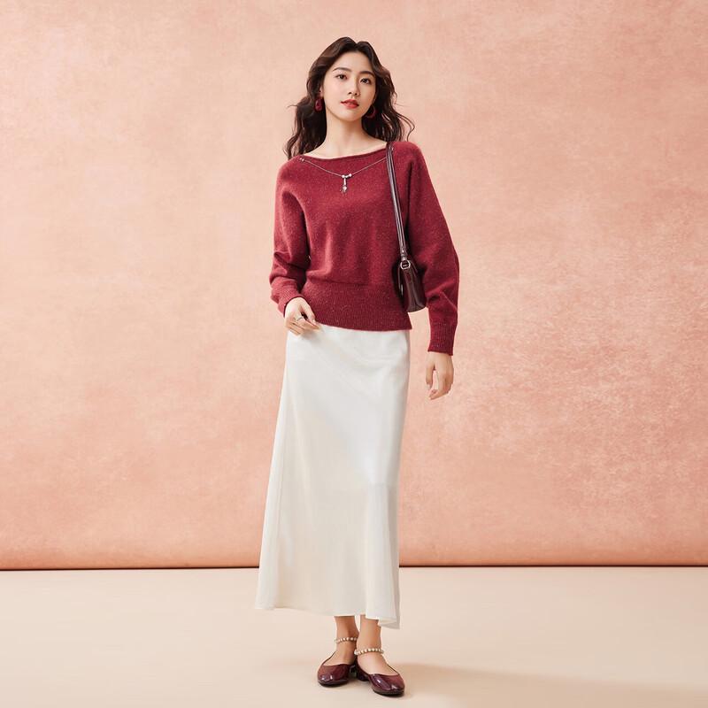 IEF Damen Koreanischer Stil Elegant Locker Fledermausärmel Strickpullover