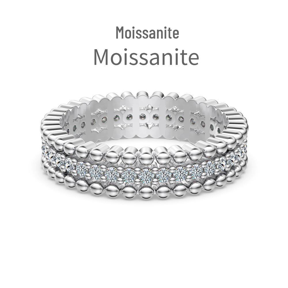 Moissanit S925 Sterling Silber Damenring - D Farbe, Super Glanz, Geometrisches Wassertropfen-Design, Ideal für Hochzeiten und Bankette
