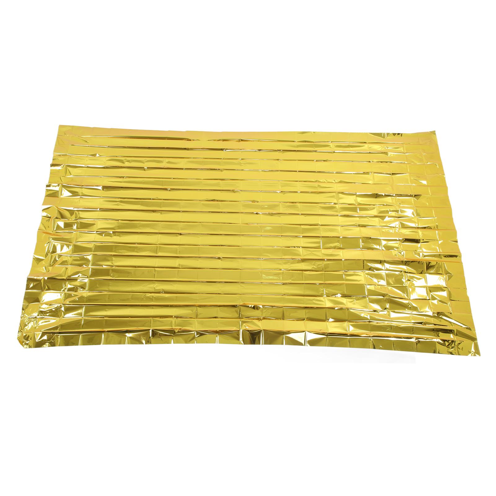 

Аварійні ковдри Складні ПЕТ Алюмінізована плівка Термоковдра Портативна Ковдра для виживання для подорожей Кемпінгу На відкритому повітрі золотий