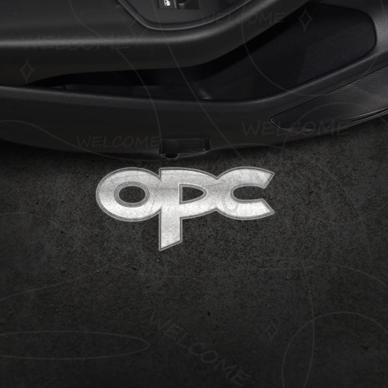 1/2Pcs For Opel Vauxhall VXR OPC Line GTC Logo Car HD Projector Lamp LED Auto Door Welcome Light Interior Decoration Accessories