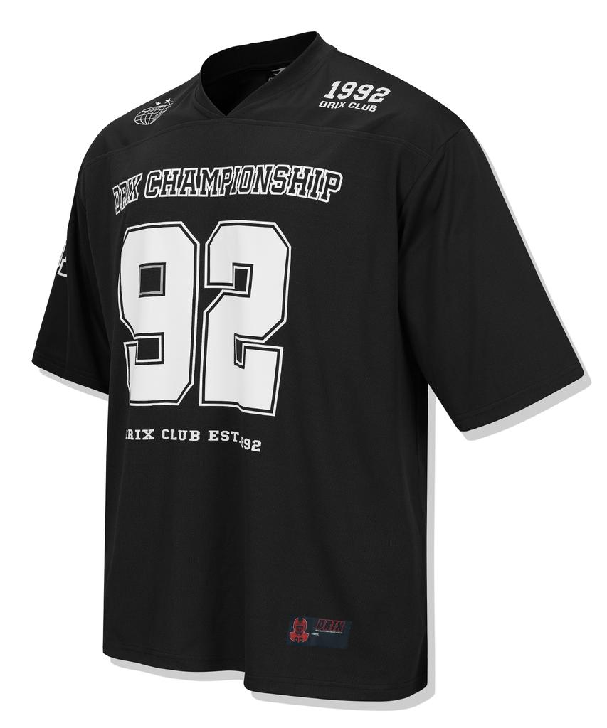 DRIX Rugby Oversized Mesh Jersey Half Sleeve_Black