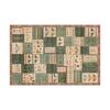 Green Vintage Pastoral Landscape Carpet Mat - Traditional Pattern Border Rug for Living Room Home Decoration Welcome Mat