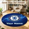 Round Rug Custom NameChelsea FC Pattern Non Slip Carpet Home Floor Decor