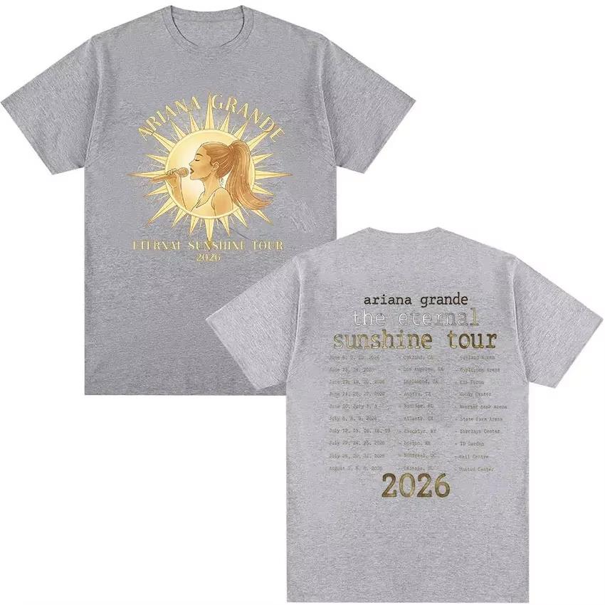 2026 Ariana Grande Eternal Sunshine Tour Pattern TShirt Mens and Womens Harajuku Retro Cotton Streetwear TShirt