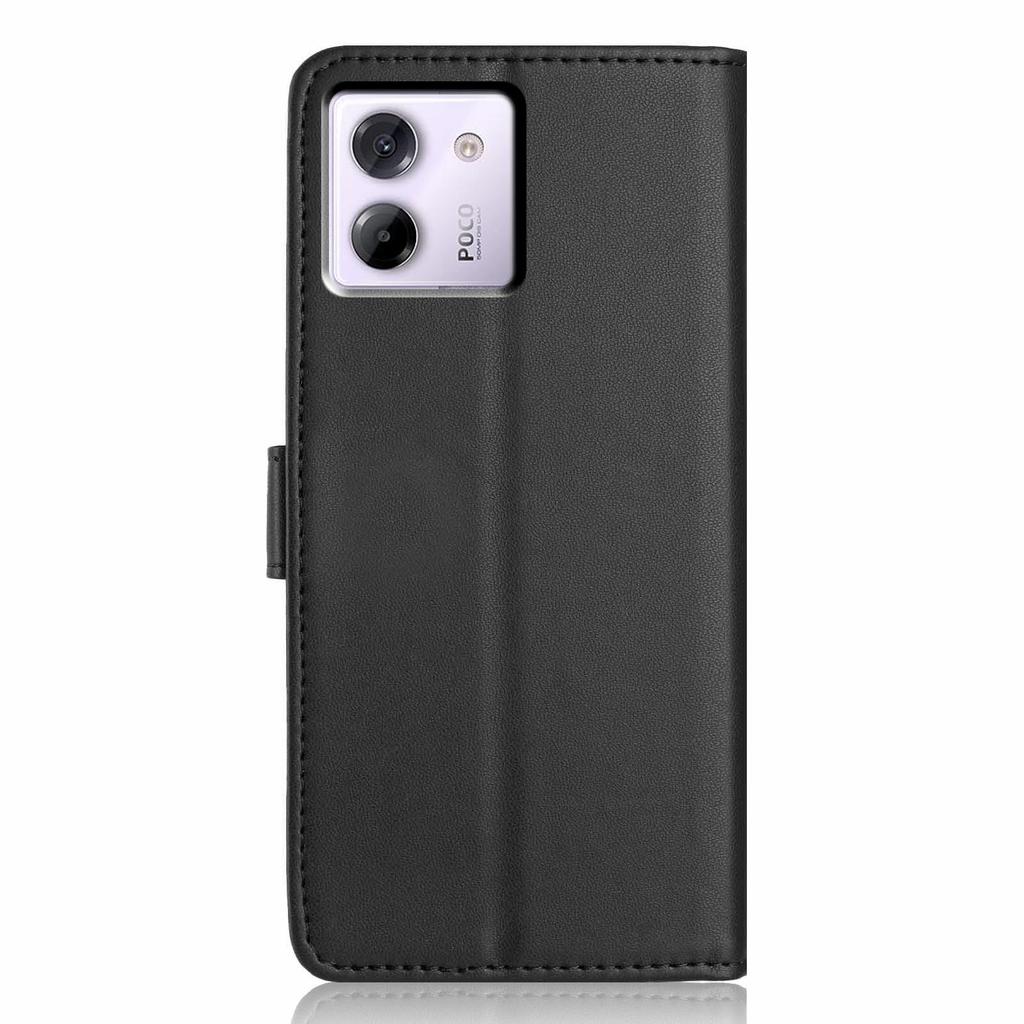 For Xiaomi Poco M7 Pro 5G Wallet Case with Strap/Multiple Card Slots Solid Color Leather Stand Phone Cover