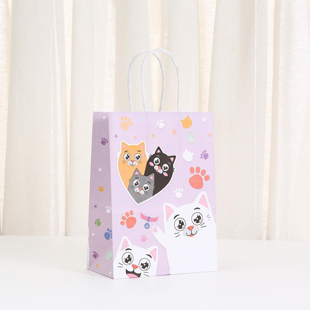 StoBag cat theme gift wrapping bags for sweets personalized packaging cute birthday treat bags kids party candy gift bags