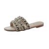 Summer New Xiaoxiangfeng Flat-bottomed Slippers Women Wear Spring Soft-bottomed Fairy Versatile Pearl Beach Sandals
