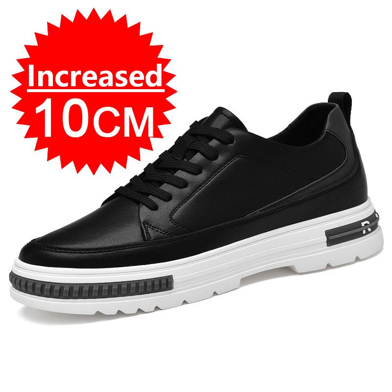 Nye Herre Høydeøkende Sko 8cm 10cm Luksusmerke Sneaker Ekte Skinn Herre Skjulte Hæler Mote Flats Fritidssko