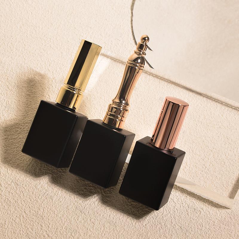 1Pcs New 15Ml Empty Glass Nail Polish Bottles Black Nail Gel Bottle Large Capacity Base Nail Glue