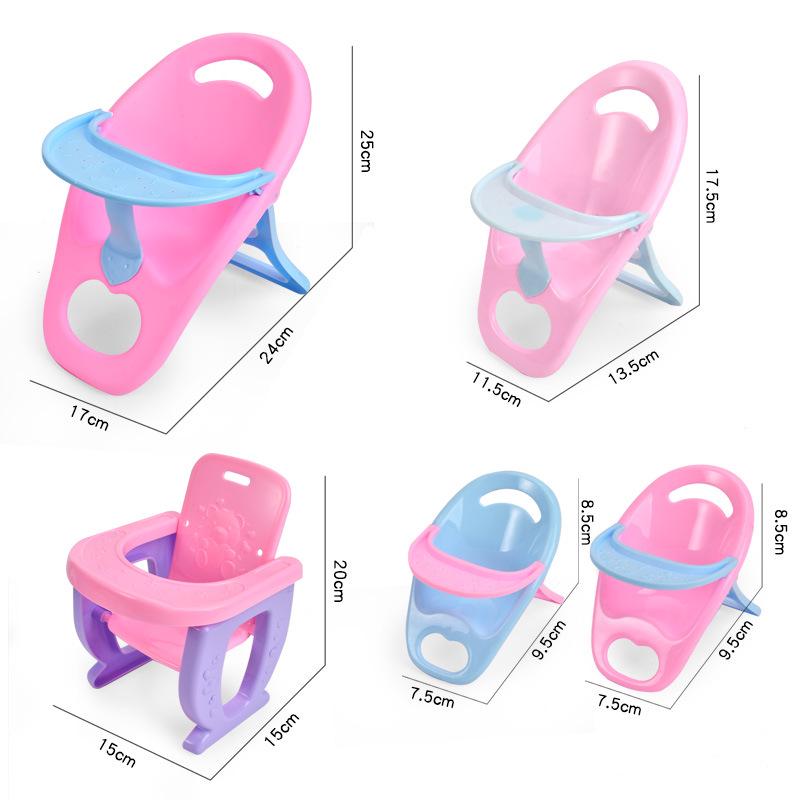 Children's Playhouse Toy Chair & Doll Accessories - Multi-Size High Chair for Baby Play