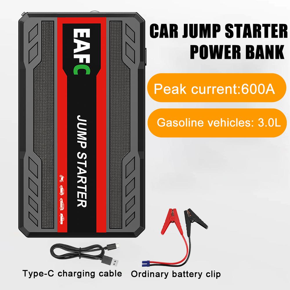 2000A/600A Car Jump Starter Portable 12V Auto Petrol Diesel Starting Device Cables Portable PowerBank Car BatteryChargerBooster