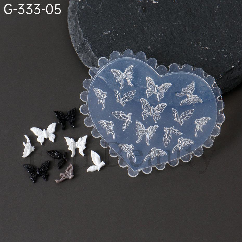 Nail Art Silicone Mold, Mushroom Tulip Peach Blossom Flower Leaf Mango Three-Dimensional Engraving Mold