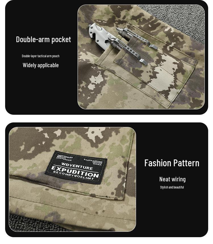 Set de îmbrăcăminte de lucru camuflaj pentru bărbați, pentru exterior: Îmbrăcăminte tactică de alpinism respirabilă, rezistentă la uzură, pentru primăvară și toamnă.
