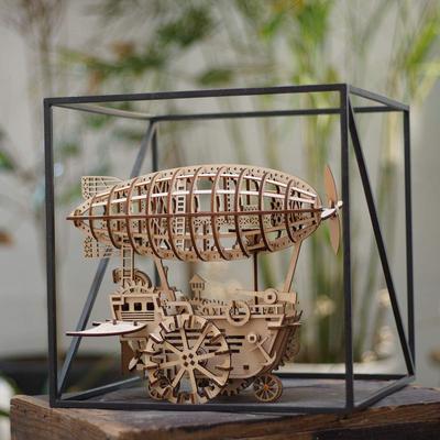 Robotime Rokr 3D Wooden Puzzle Locomotive Craft Model with Mechanical Gear Toy for Boys Girls Christmas Gift